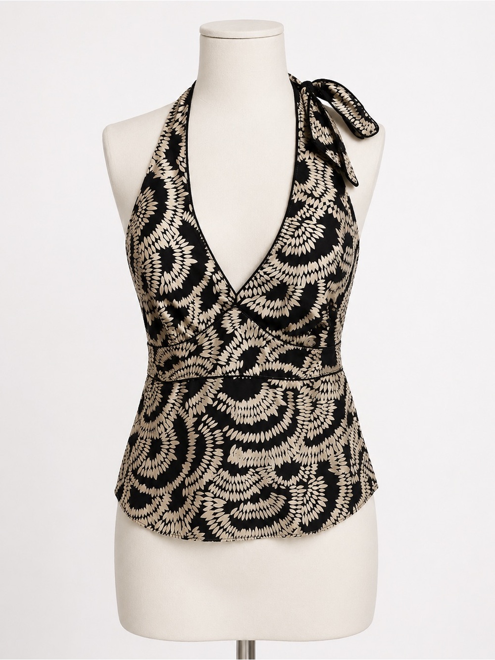 The Limited - Black & Cream Halter V-Neck Camisole